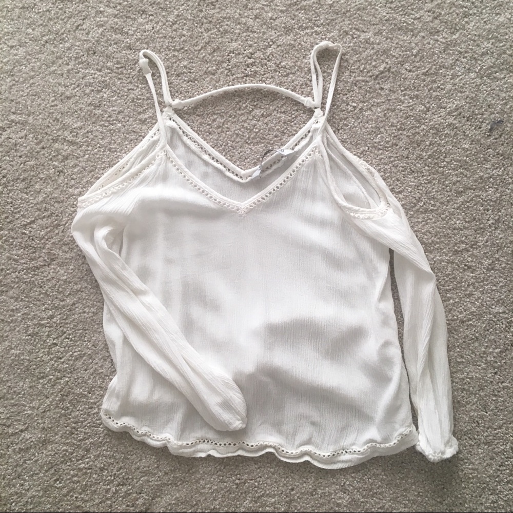 Off the shoulder white blouse